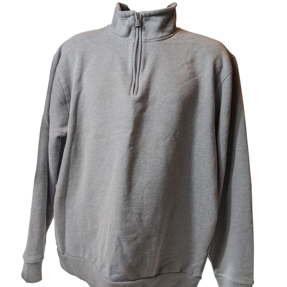 Arrow Sweatshirt Mens XL Quarter Zip Pullover Gray Fleece Lined Casual Classic